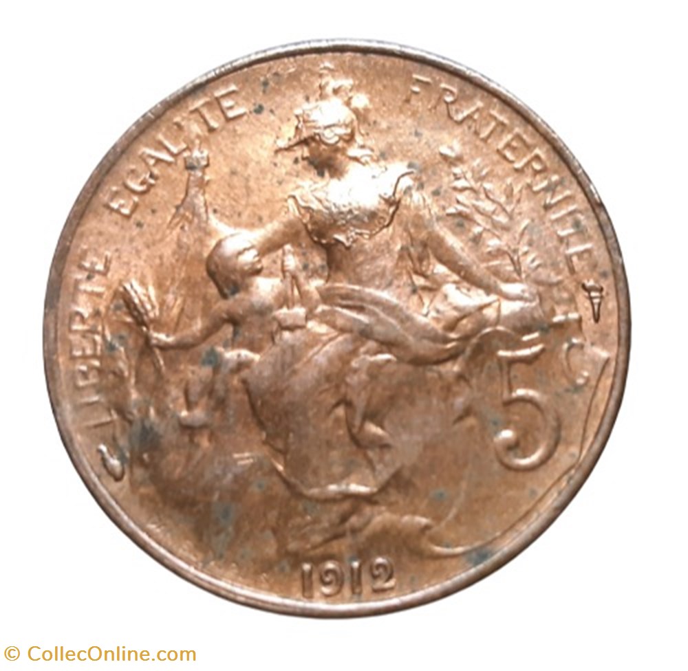 1912 - 5 centimes monnaies monde france 1912 5 centimes