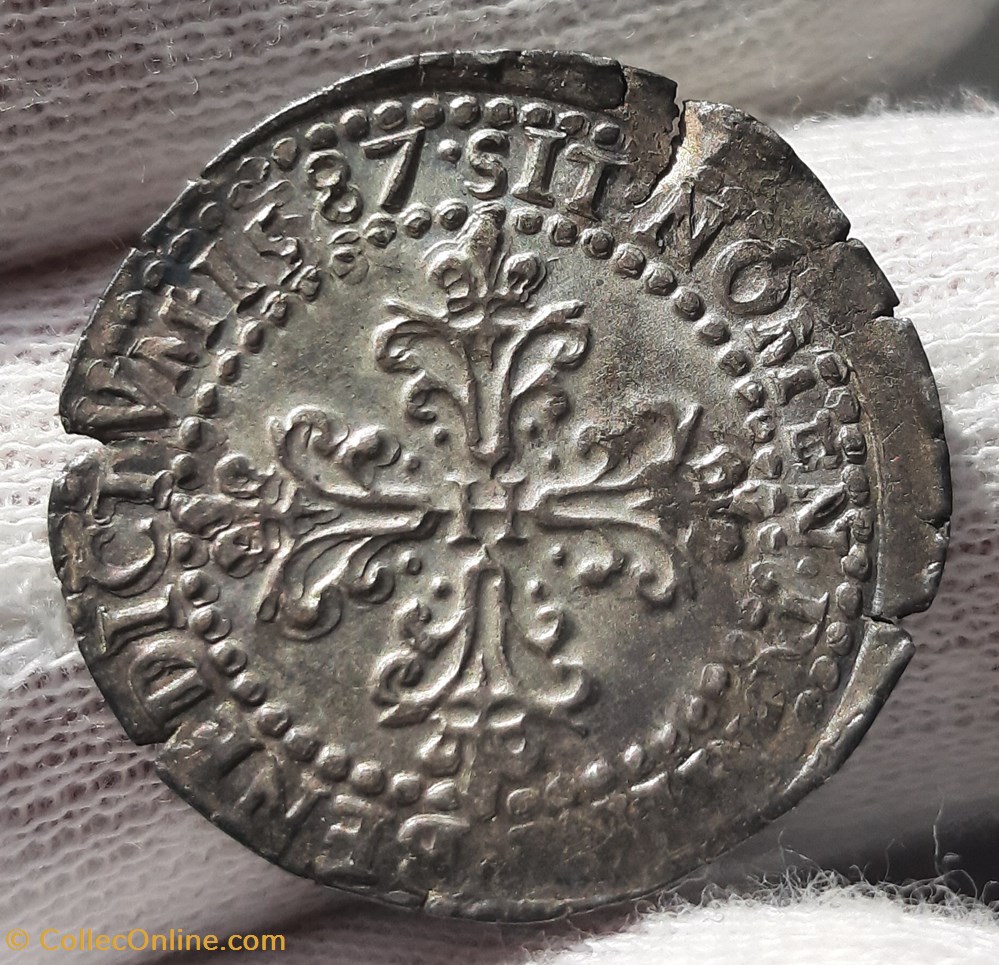 monnaies europe medievale france royales 1587 quart de franc