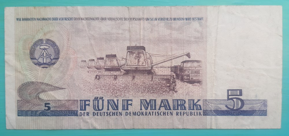 billets europe allemagne 5 mark 1975