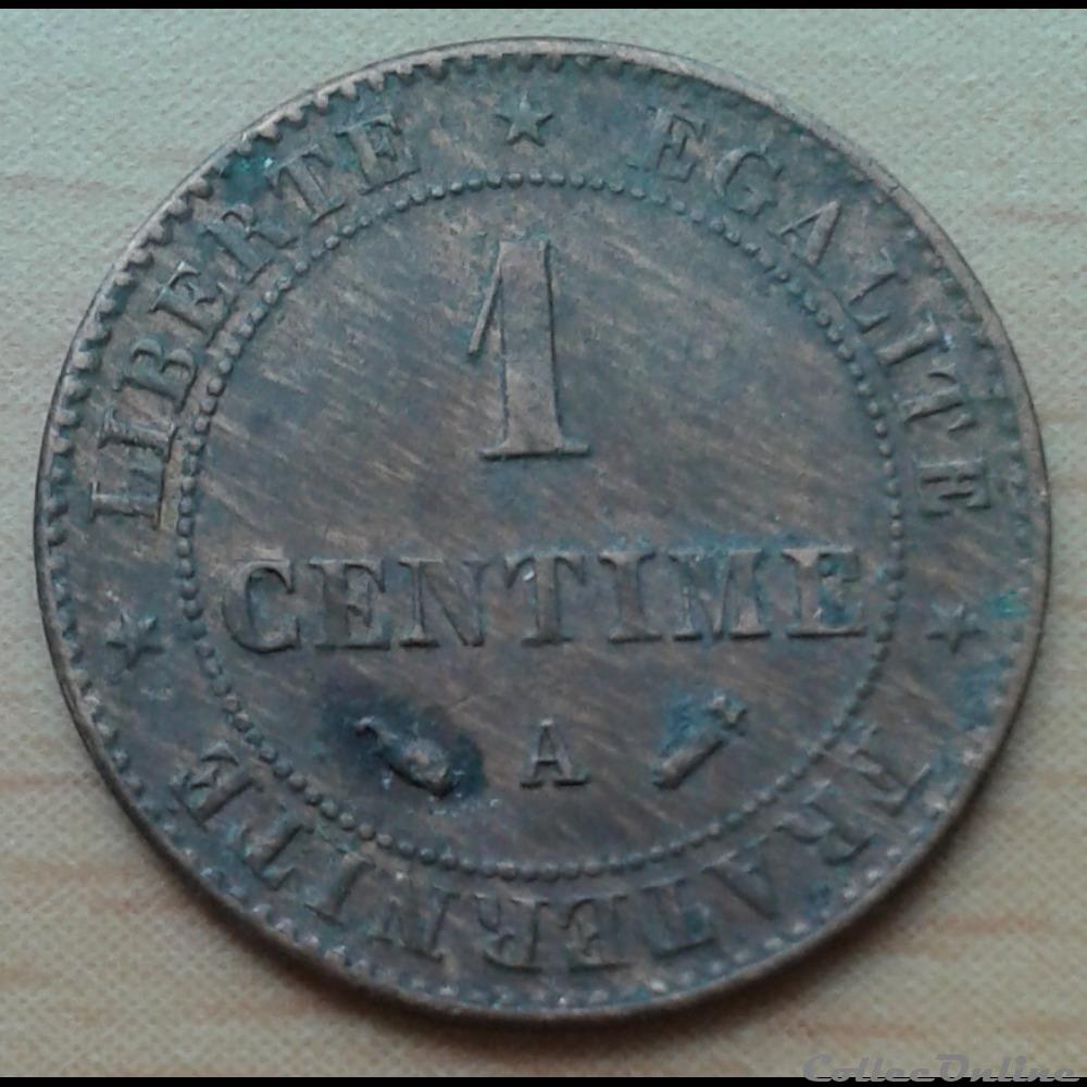 1887 A - 1 centime monnaies france modernes 1887 a 1 centime
