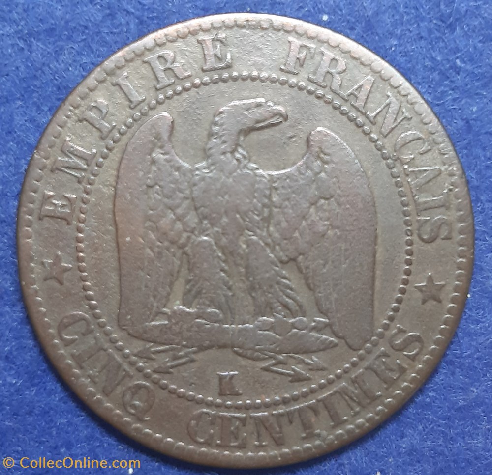 1854 K - 5 centimes monnaies monde france 1854 k 5 centimes