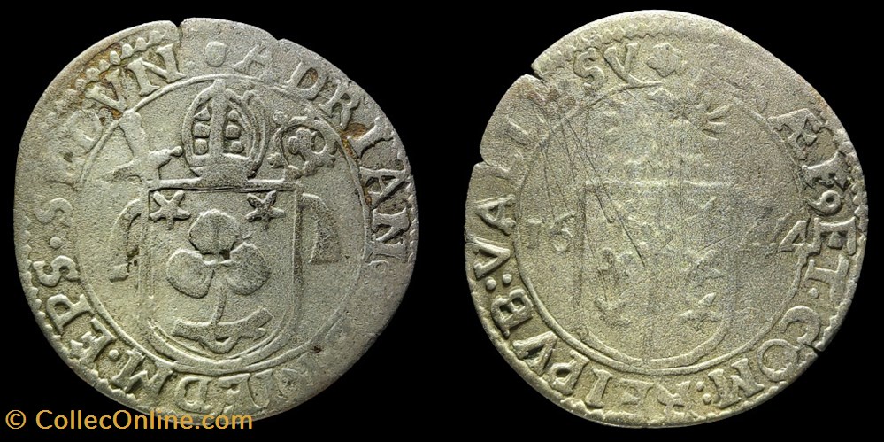 Pal 215 - Valais - Evêché de Sion. Adrien III de Riedmatten / Batz 1644 monnaies europe medievale suisse pal 215 valais eveche de sion adrien iii de riedmatten batz 1644