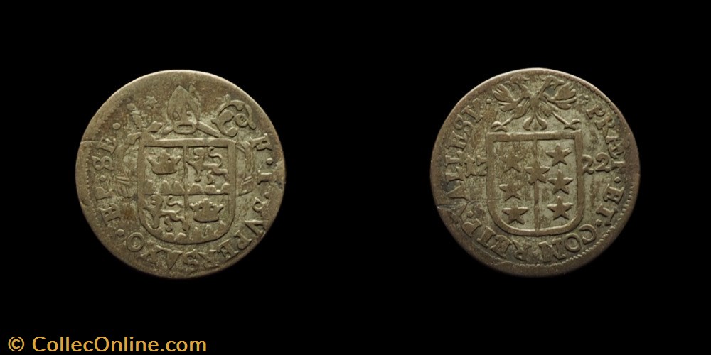 Pal 272 Var 3 - Valais - Evêché de Sion. François-Joseph Supersaxo / Batz 1722 monnaies europe medievale suisse pal 272 var 3 valais eveche de sion francois joseph supersaxo batz 1722