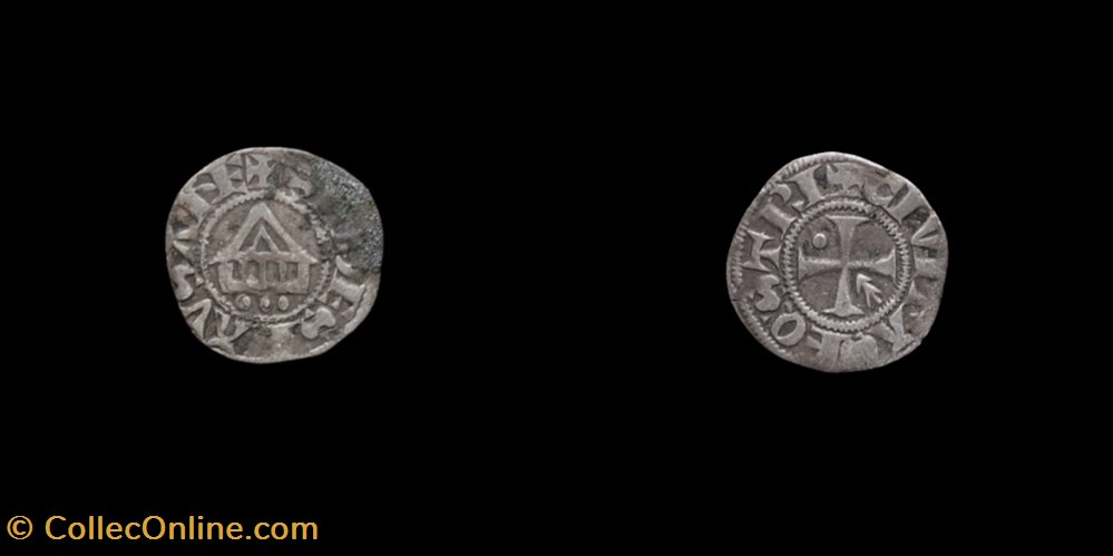 Dol 12 - denier de l'Evêché de Lausanne monnaie europe medievale dol 12 denier de eveche de lausanne