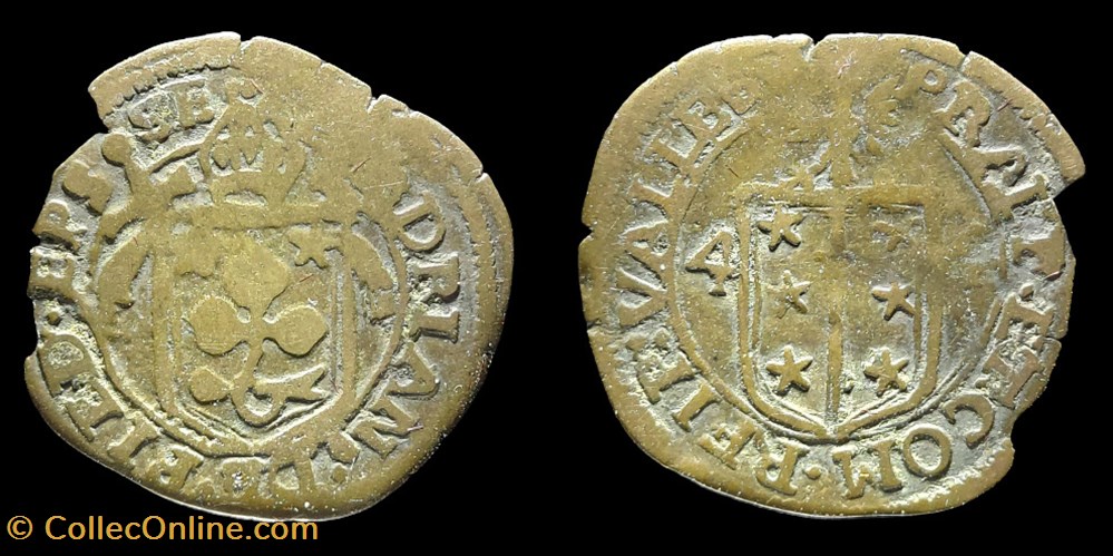 Pal 210 - Valais - Evêché de Sion. Adrien III de Riedmatten / Demi Batz 1644 monnaies europe medievale suisse pal 210 valais eveche de sion adrien iii de riedmatten demi batz 1644