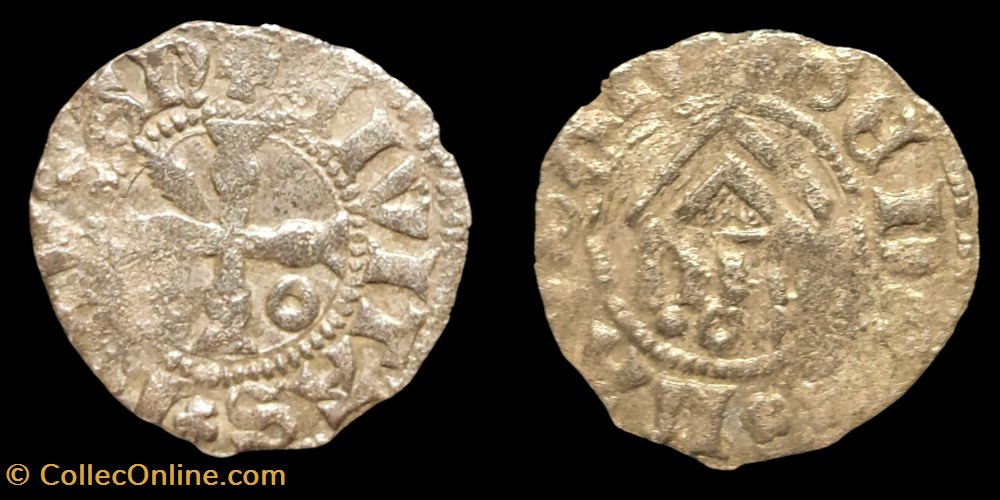 Dol 41 - denier de l'Evêché de Lausanne - Guillaume de Challant 1406 - 1431 monnaies europe medievale suisse dol 41 denier de eveche de lausanne guillaume de challant 1406 1431