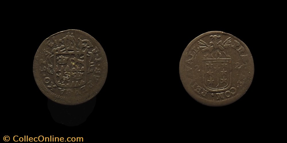 Pal 265 Var 1 - Valais - Evêché de Sion. François-Joseph Supersaxo / Demi Batz 1722 monnaies europe medievale suisse pal 265 var 1 valais eveche de sion francois joseph supersaxo demi batz 1722