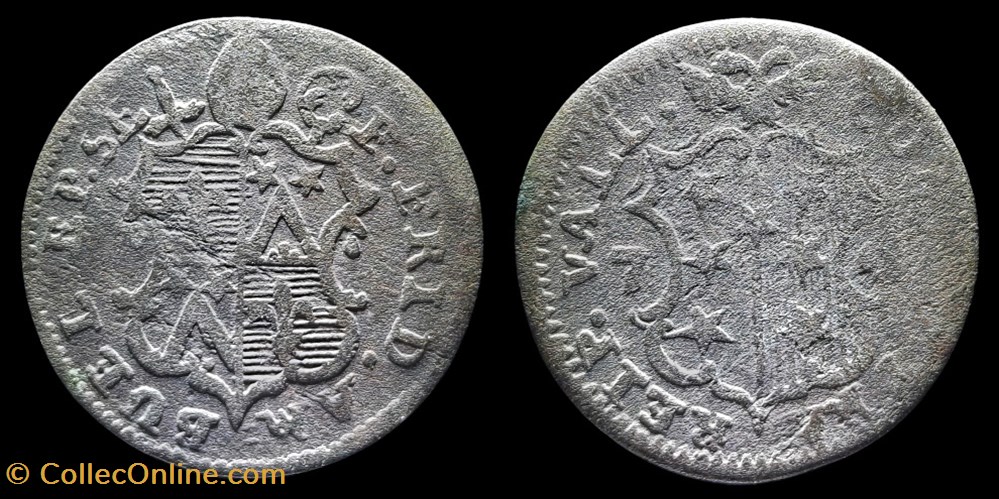 Pal 281 - Valais - Evêché de Sion. François Frederic Am Buel / Demi Batz 1776 monnaies europe medievale suisse pal 281 valais eveche de sion francois frederic am buel demi batz 1776