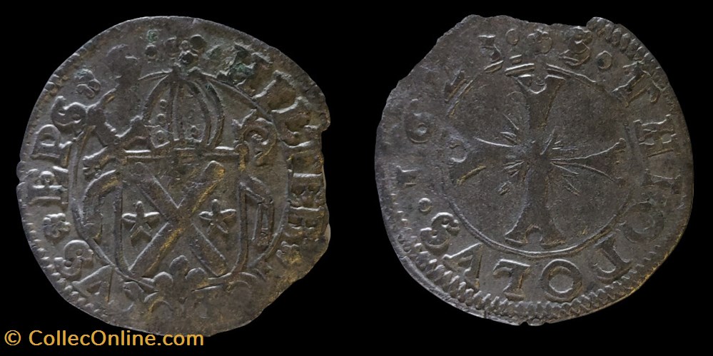 Pal 193 - Valais - Evêché de Sion. Hildebrand Jost / Demi-Batz 1623 monnaies europe medievale suisse pal 193 valais eveche de sion hildebrand jost demi batz 1623