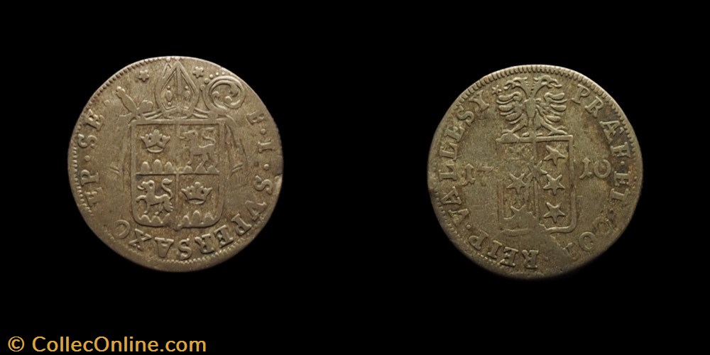 Pal 270a Var 1 - Valais - Evêché de Sion. François-Joseph Supersaxo / Batz 1710 monnaies europe medievale suisse pal 270a var 1 valais eveche de sion francois joseph supersaxo batz 1710