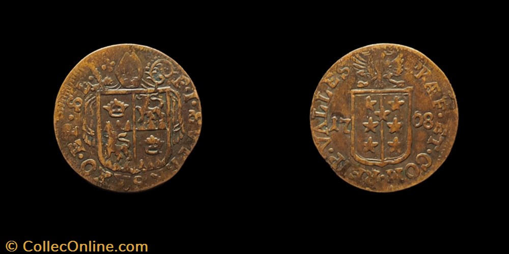 Pal 266 Var 1 - Valais - Evêché de Sion. François-Joseph Supersaxo / Batz 1708 monnaies europe medievale suisse pal 266 var 1 valais eveche de sion francois joseph supersaxo batz 1708