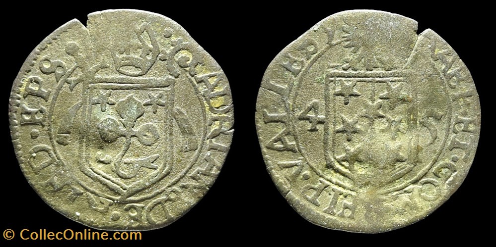Pal 211 - Valais - Evêché de Sion. Adrien III de Riedmatten / Demi Batz 1645 monnaies europe medievale suisse pal 211 valais eveche de sion adrien iii de riedmatten demi batz 1645