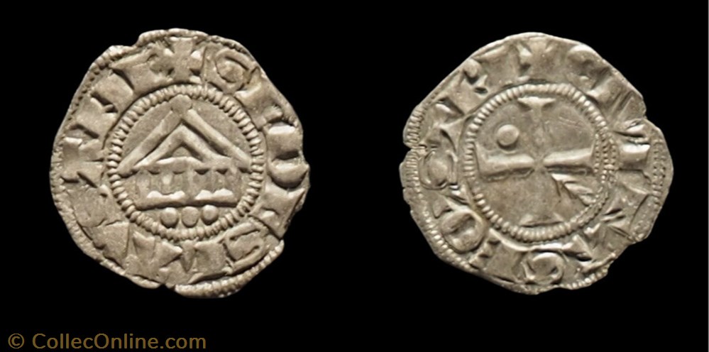 Dol 18 - denier de l'Evêché de Lausanne monnaie feodale dol 18 denier de eveche de lausanne