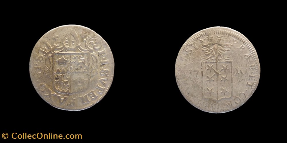 Pal 270a Var 5 - Valais - Evêché de Sion. François-Joseph Supersaxo / Batz 1710 monnaies europe medievale suisse pal 270a var 5 valais eveche de sion francois joseph supersaxo batz 1710