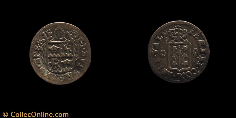 Pal 259 Var 1 - Valais - Evêché de Sion. François-Joseph Supersaxo / Demi Batz 1709 monnaies europe medievale suisse pal 259 var 1 valais eveche de sion francois joseph supersaxo demi batz 1709
