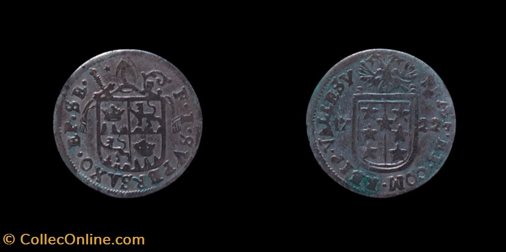 monnaies europe medievale suisse pal 272 var 4 valais eveche de sion francois joseph supersaxo batz 1722