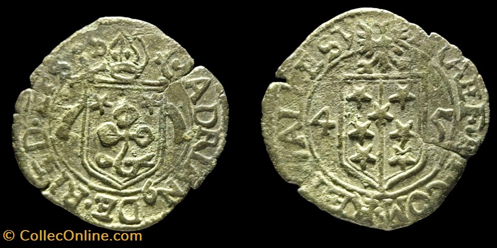 Pal 212 - Valais - Evêché de Sion. Adrien III de Riedmatten / Demi Batz 1645 monnaies europe medievale suisse pal 212 valais eveche de sion adrien iii de riedmatten demi batz 1645
