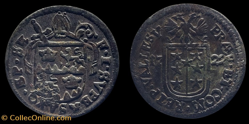 Pal 272 Var 8 - Valais - Evêché de Sion. François-Joseph Supersaxo / Batz 1722 monnaies europe medievale suisse pal 272 var 8 valais eveche de sion francois joseph supersaxo batz 1722