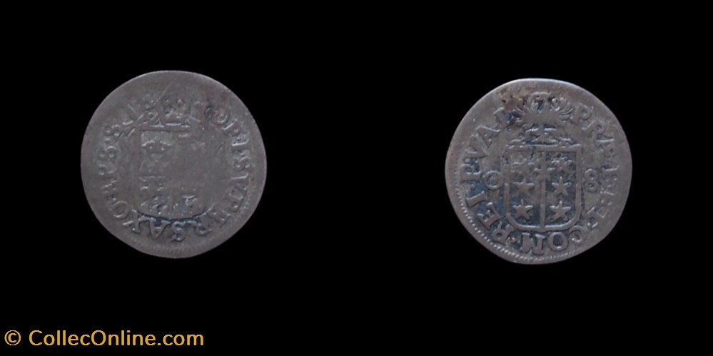 Pal 257 Var 1 - Valais - Evêché de Sion. François-Joseph Supersaxo / Demi Batz 1708 monnaies europe medievale suisse pal 257 var 1 valais eveche de sion francois joseph supersaxo demi batz 1708