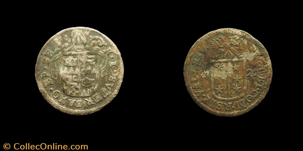Pal 272 Var 2 - Valais - Evêché de Sion. François-Joseph Supersaxo / Batz 1722 monnaies europe medievale suisse pal 272 var 2 valais eveche de sion francois joseph supersaxo batz 1722
