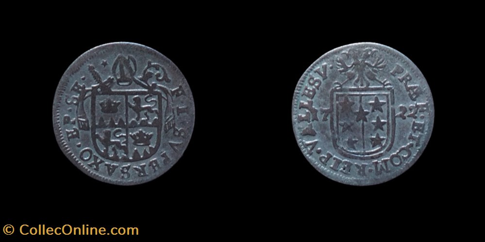 monnaies europe medievale suisse pal 272 var 5 valais eveche de sion francois joseph supersaxo batz 1722