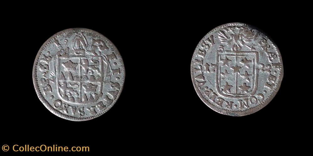 Pal 272 Var 6 - Valais - Evêché de Sion. François-Joseph Supersaxo / Batz 1722 monnaies europe medievale suisse pal 272 var 6 valais eveche de sion francois joseph supersaxo batz 1722