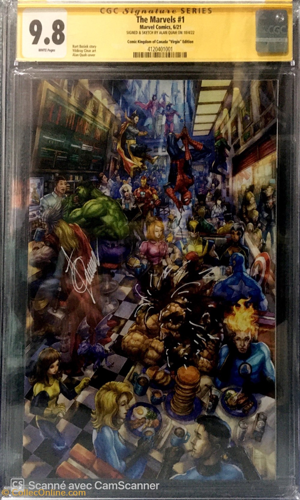 The Marvels #1 signature & sketch Alan Quah. livres bd revues comics the marvels 1 signature sketch alan quah