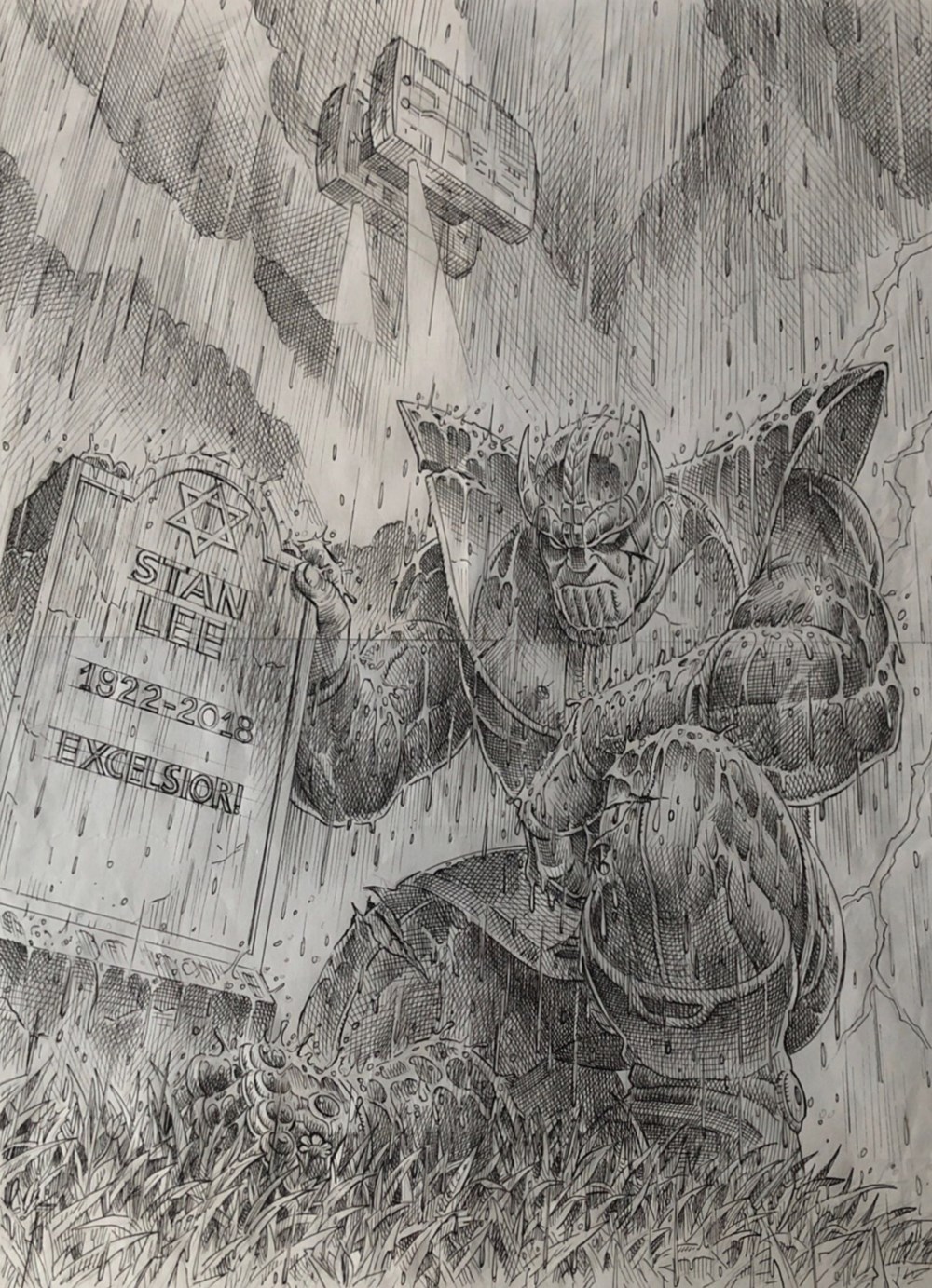 Thanos , Giorgio Comolo (Hommage Stan Lee) (Pilot) art antiquites populaire thanos giorgio comolo hommage stan lee pilot