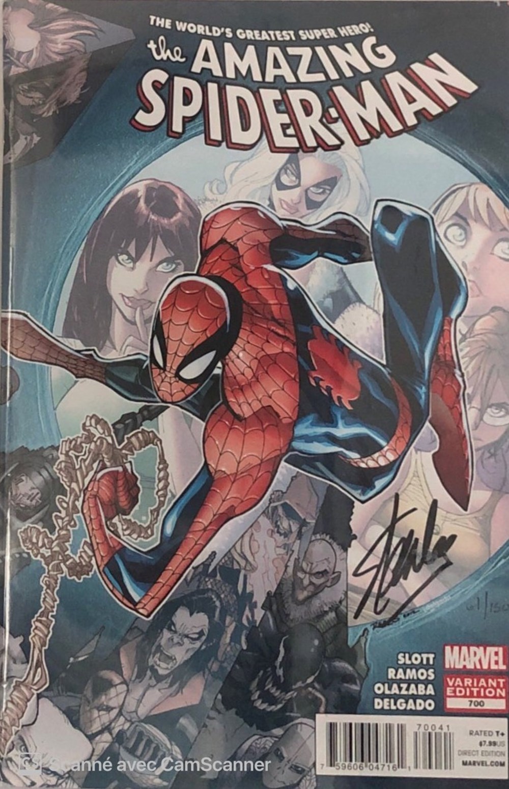 livres bd revues comics the amazing spider man 700 siogne par stan lee