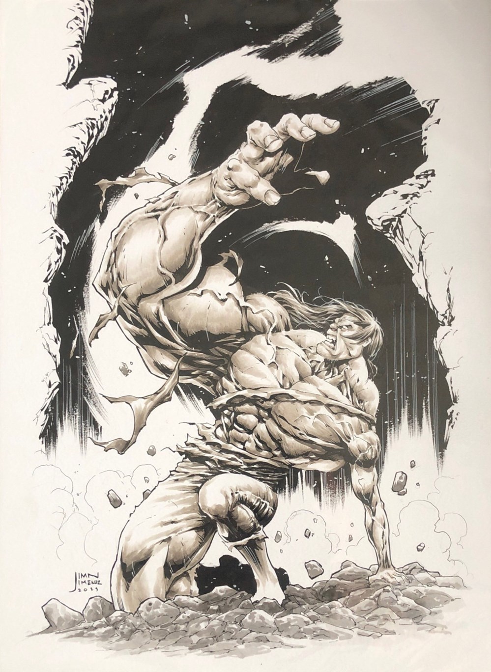 art antiquites populaire hulk transformation pencil ink jim jemenez