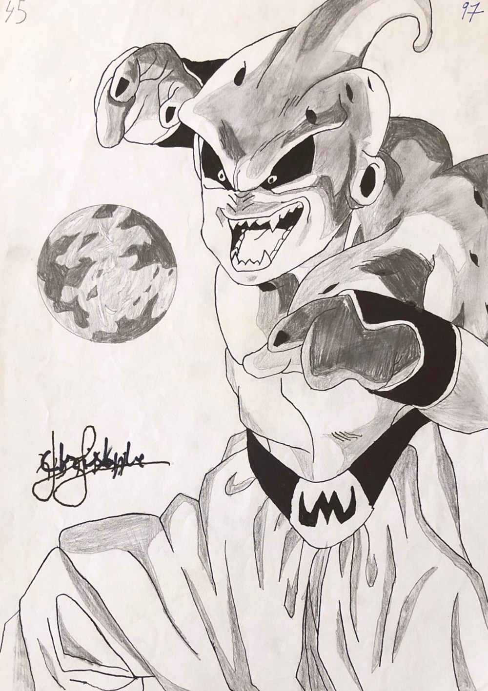 Majin Boo War ( pilot, feutre & fusin ) art antiquites populaire majin boo war pilot feutre fusin