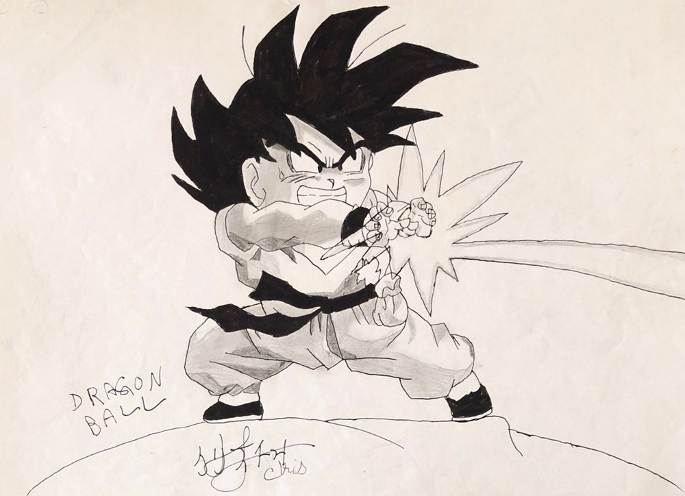 Goku vs Red Ribbon ( pilot, feutre & fusin ) art antiquites populaire goku vs red ribbon pilot feutre fusin