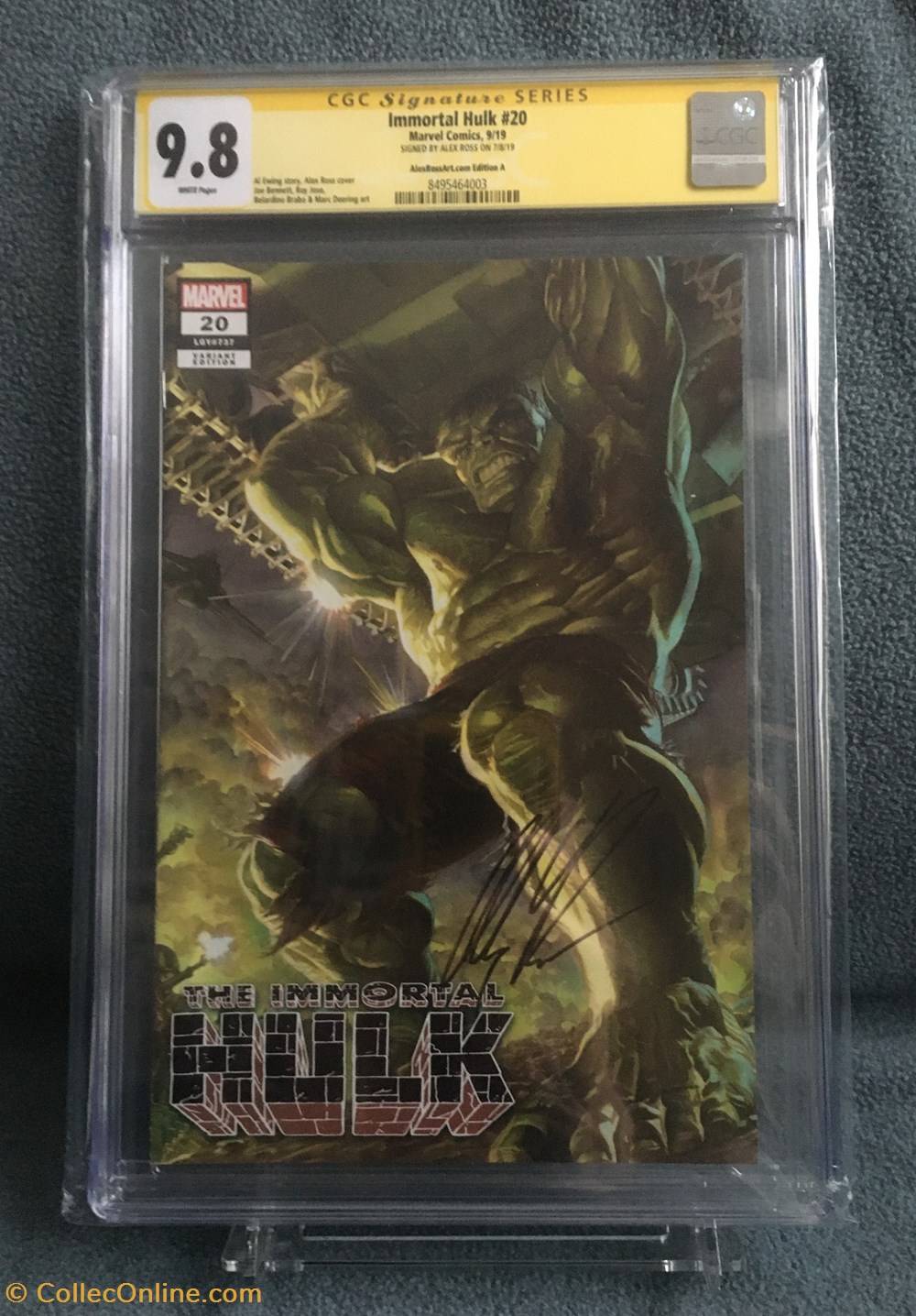 Immortal Hulk #20 signature Alex Ross. livres bd revues comics immortal hulk 20 signature alex ross