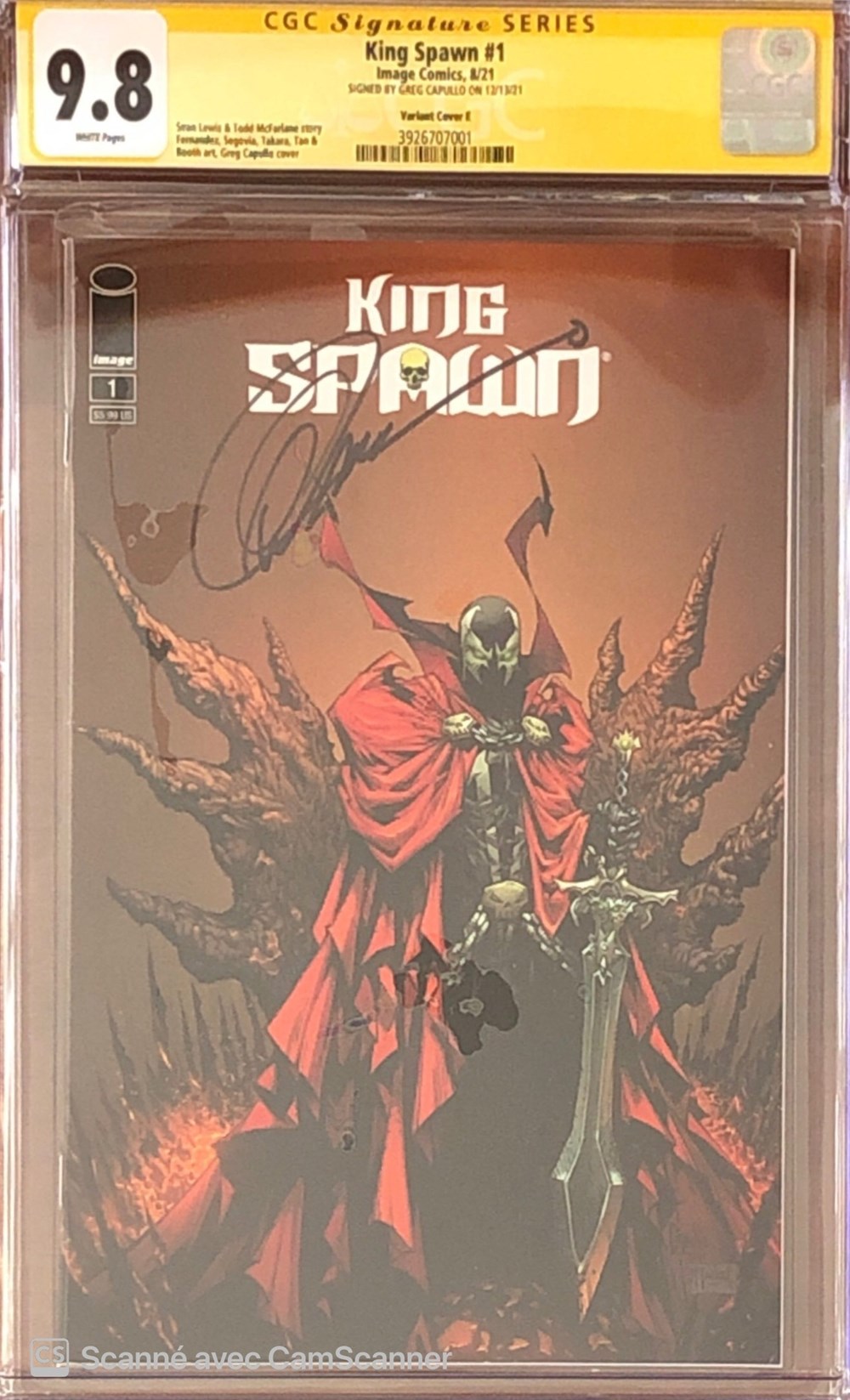 King Spawn #1 signature Greg Capullo. livres bd revues comics king spawn 1 signature greg capullo