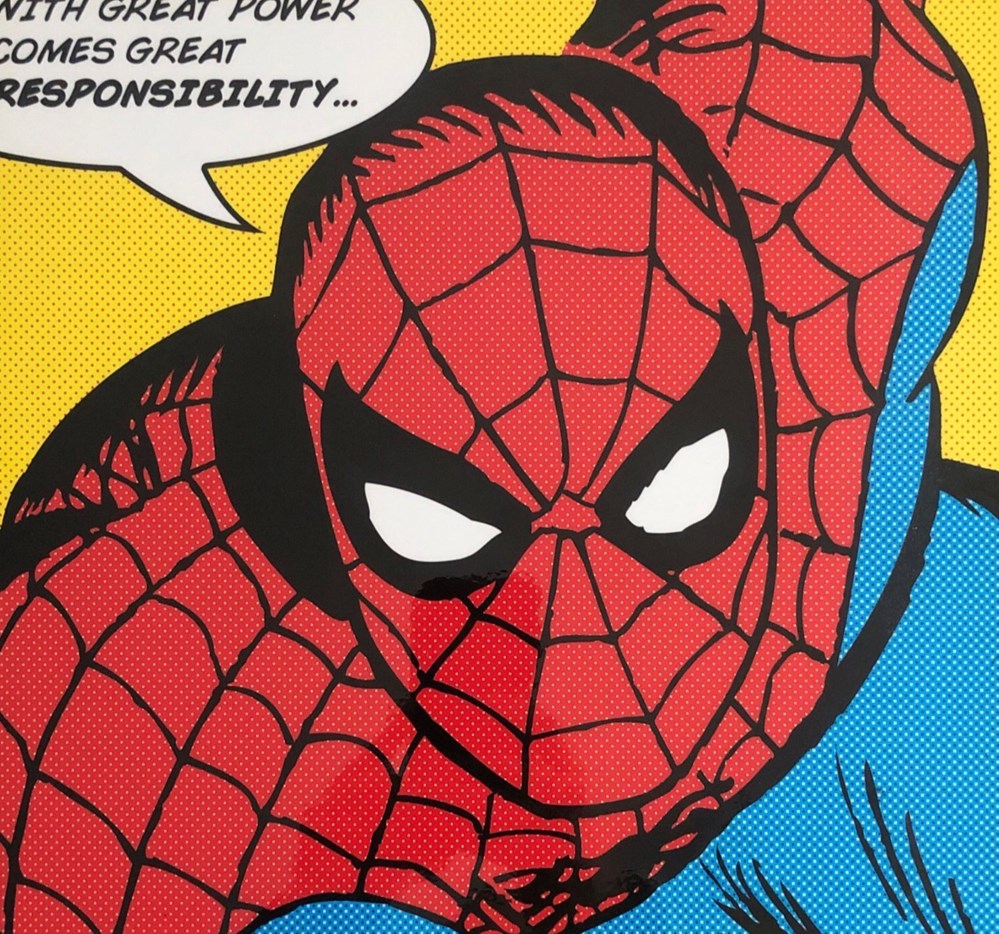Spider-Man (A great power...) art antiquites lithographies serigraphie spider man a great power
