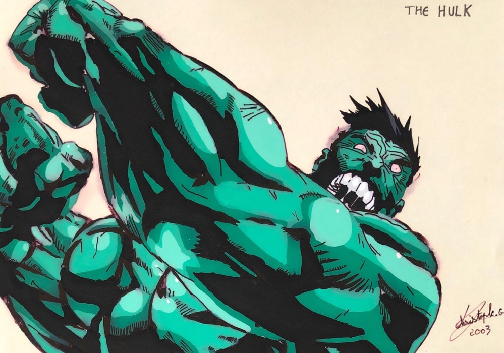 Hulk world breaker (cellulo acrylique) art antiquites populaire hulk world breaker cellulo acrylique