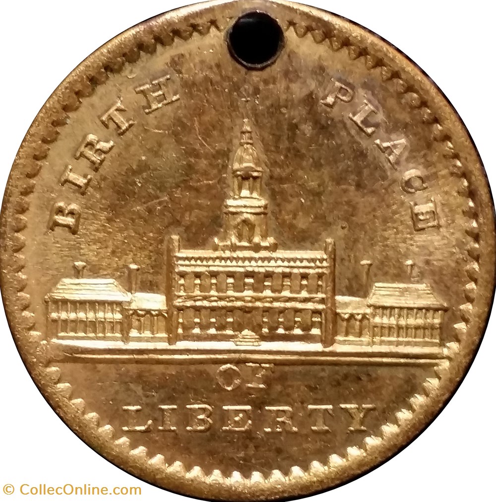 medals united states birth place of liberty independece hall circa 1876
