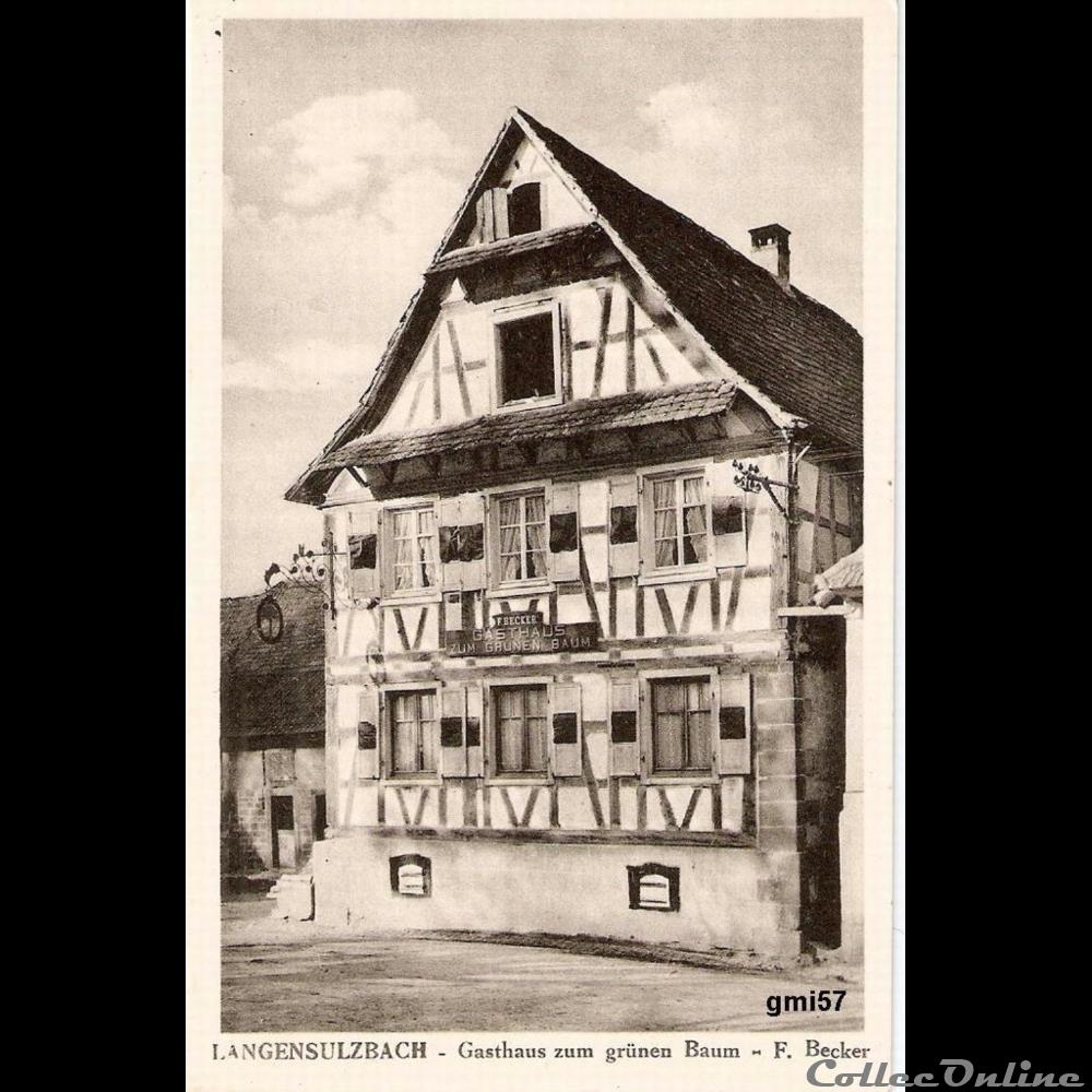 carte postale france alsace langensulzbach gasthaus zum grunen baum f becker