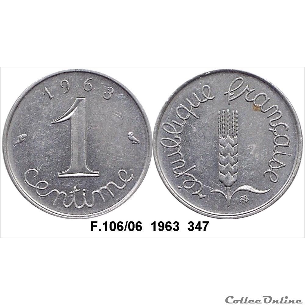 1 centime Epi 1963 monnaie 1 centime epi 1963