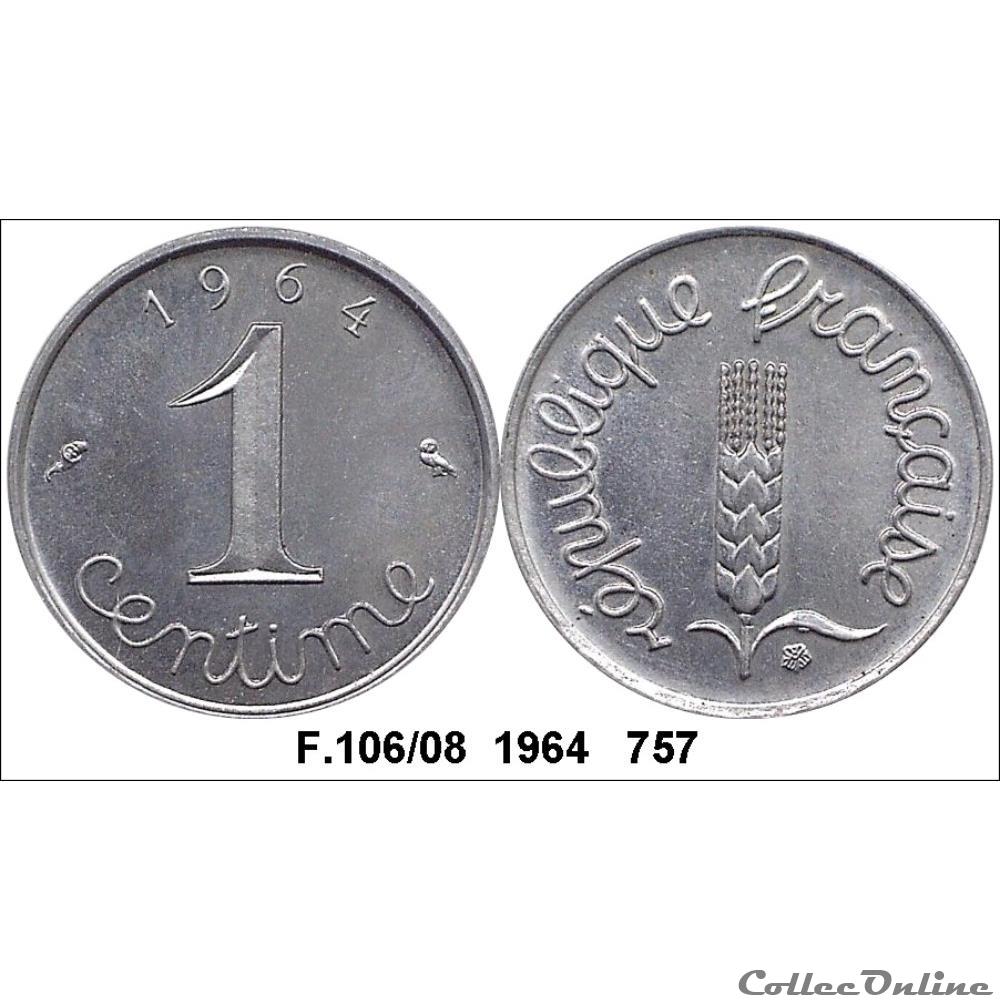 1 centime Epi 1964 monnaie 1 centime epi 1964