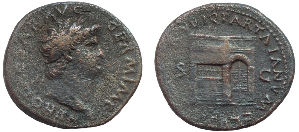 Néron - As au Temple de Janus monnaies antiques romaines imperiales et republicaines neron as au temple de janus
