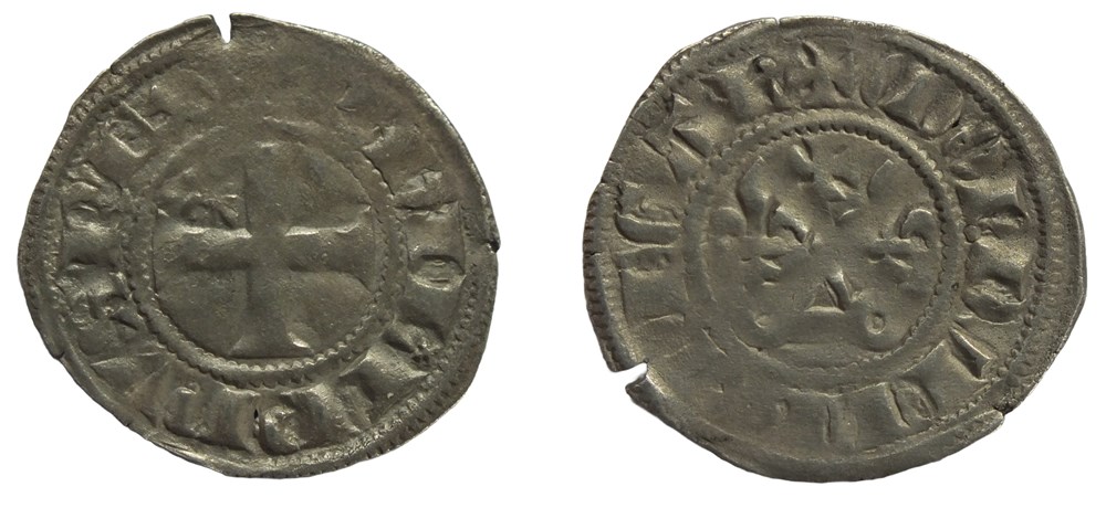 Philippe IV - Double Tournois 1ère émission monnaies europe medievale a france royales philippe iv double tournois 1ere emission