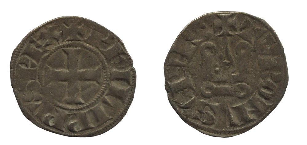 Philippe IV - Denier Tournois à l'0 long monnaies europe medievale france royales philippe iv denier tournois a 0 long