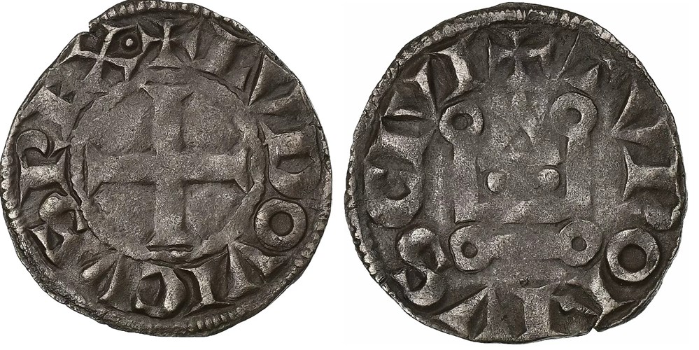 monnaies europe medievale a france royales louis viii denier tournois