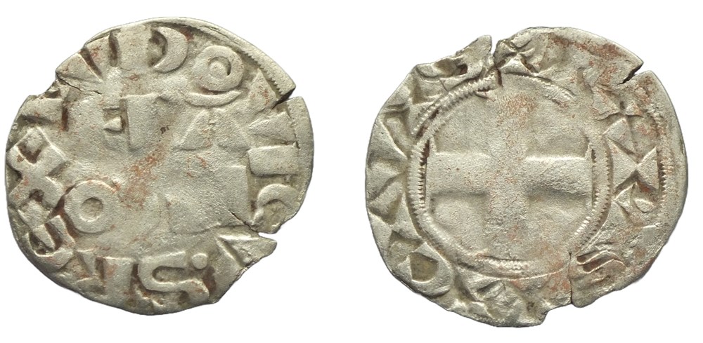 monnaies europe medievale france royales louis vii denier parisis 3eme type var