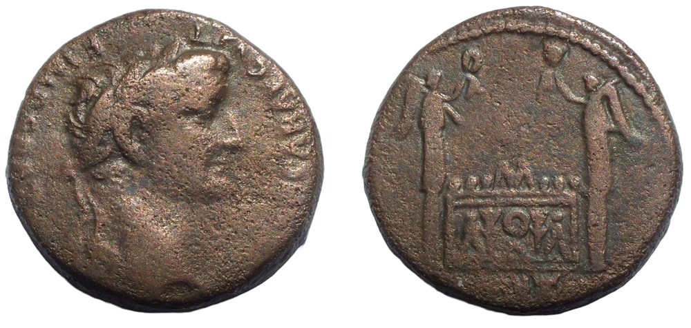 Tibère - As à l'autel de Lyon monnaies antiques romaines imperiales et republicaines tibere as a autel de lyon