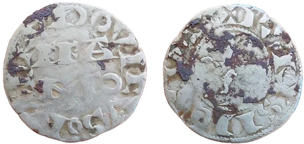 Louis VII - Denier parisis 2ème type (var) monnaies europe medievale france royales louis vii denier parisis 2eme type var