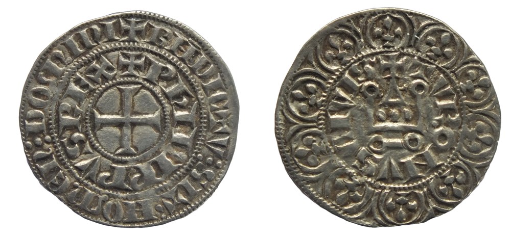Philippe IV - Maille Tierce à l'O rond monnaies europe medievale france royales philippe iv maille tierce a o rond