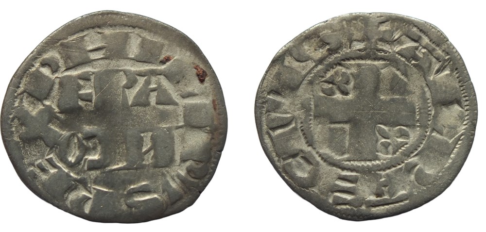 Philippe II - Denier Arras 2ème type monnaies europe medievale france royales philippe ii denier arras 2eme type