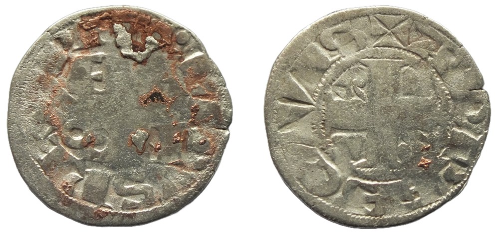 Philippe II - Denier Arras 2ème type (var) monnaies europe medievale france royales philippe ii denier arras 2eme type var